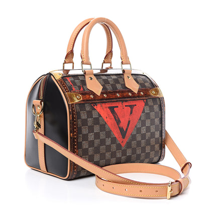 Louis Vuitton Transformed Damier Ebene Time Trunk Speedy Bandouliere 25 Black 2 of 9