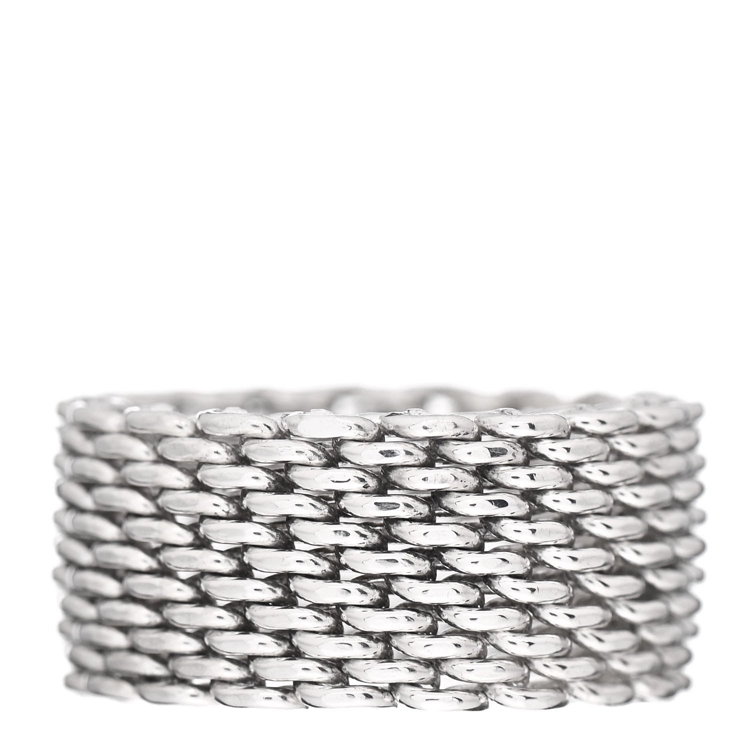 Tiffany Sterling Silver Somerset Mesh Ring 49 5 1 of 4
