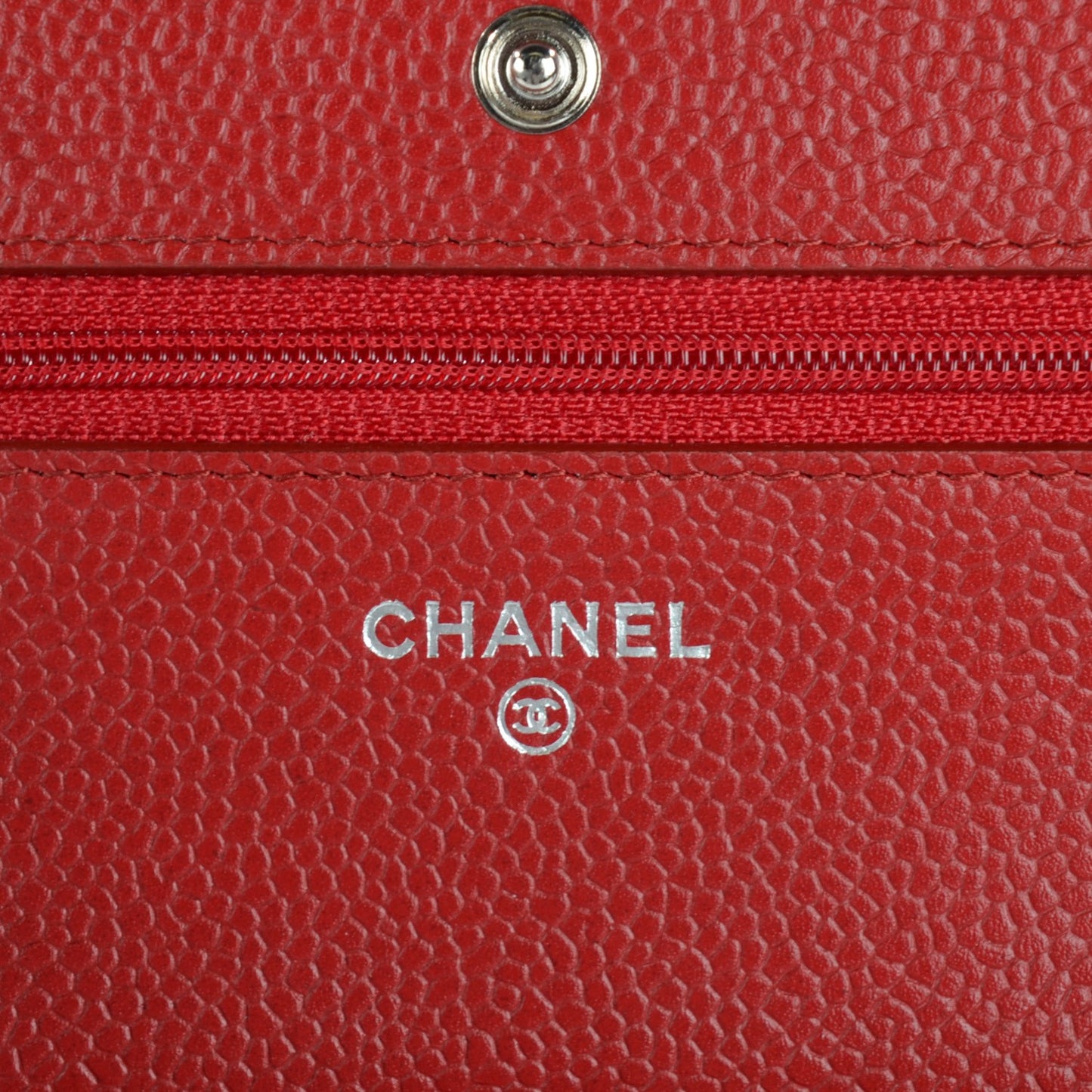 Caviar Quilted Wallet On Chain WOC Dark Red