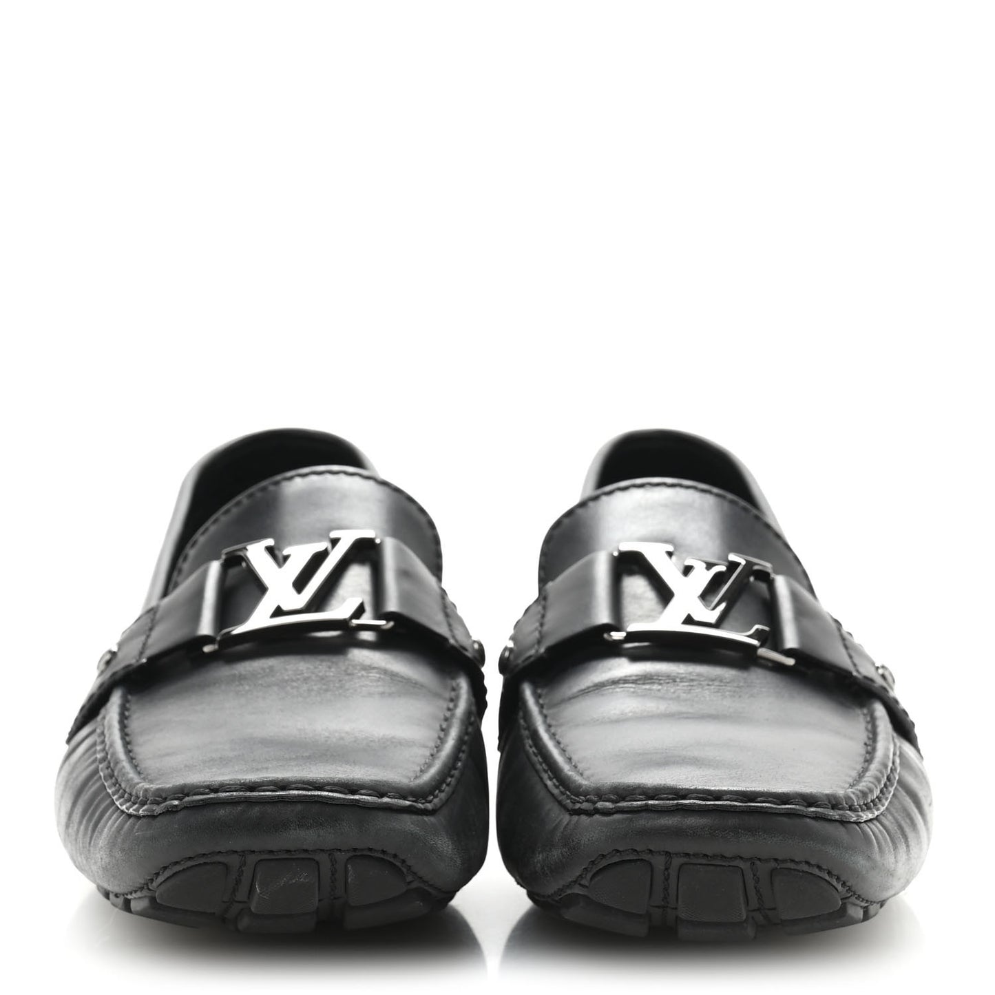 Calfskin Mens Monte Carlo Shoe Moccasin Loafers 11 Black