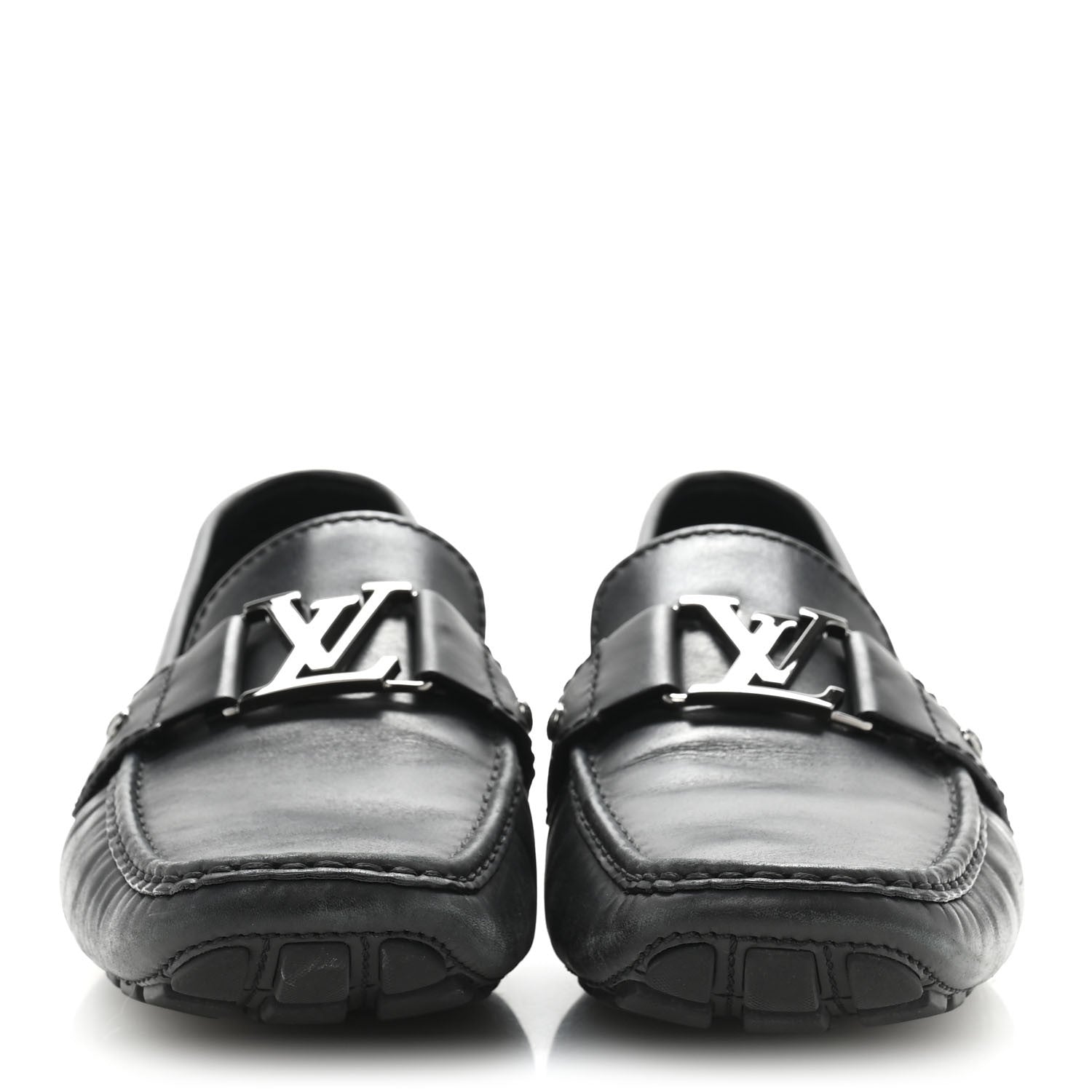 Louis Vuitton Calfskin Mens Monte Carlo Shoe Moccasin Loafers 11 Black 3 of 10