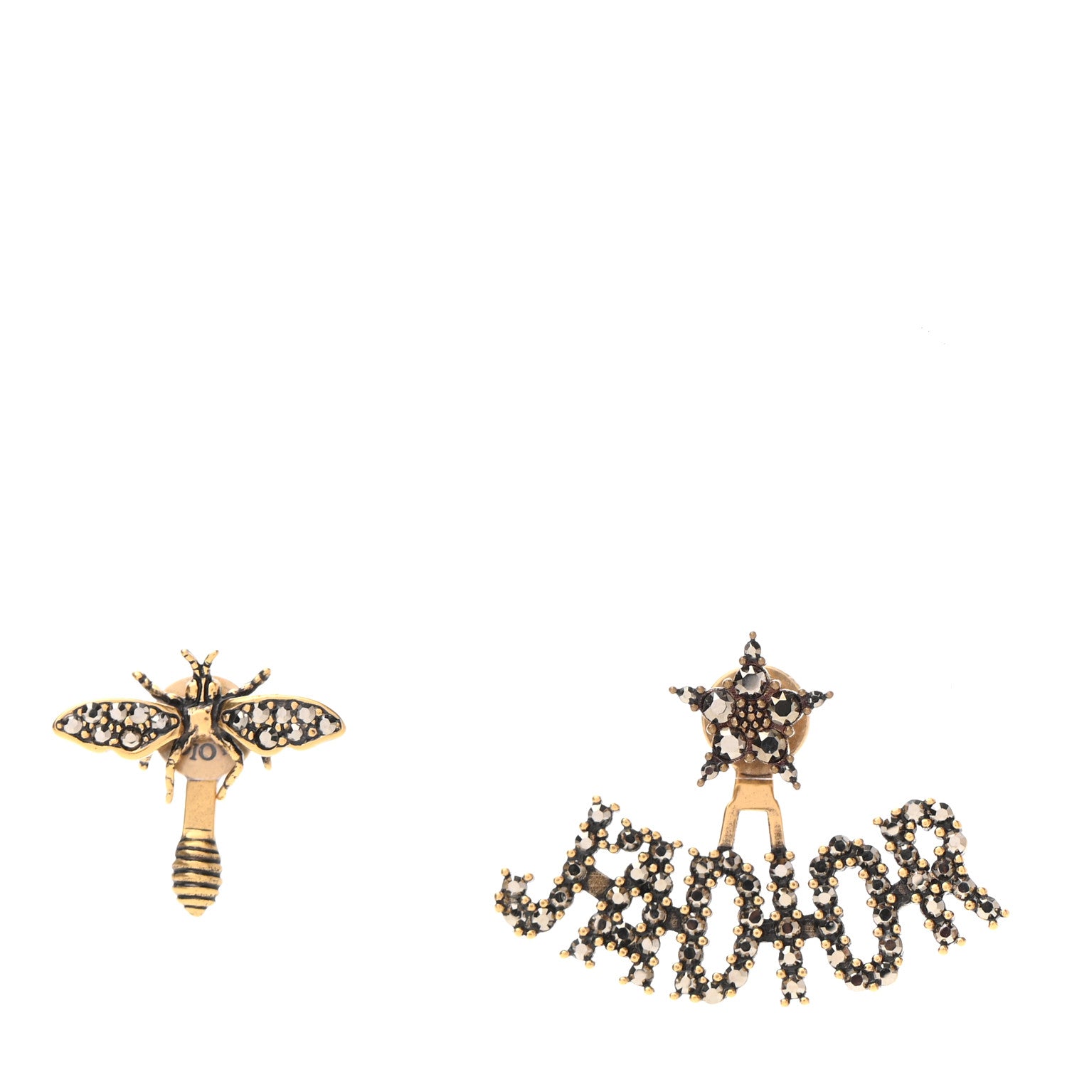 Christian Dior Metal Crystal J'adior Earrings Aged Gold 1 of 4