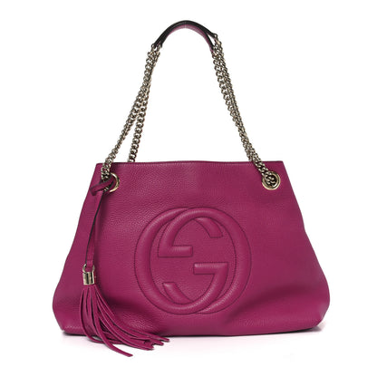 Gucci Cellarius Calfskin Medium Soho Chain Shoulder Bag Bright Bouganville 1 of 10