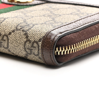 Gucci GG Supreme Monogram Web Ophidia Zip Around Wallet Brown 11 of 13
