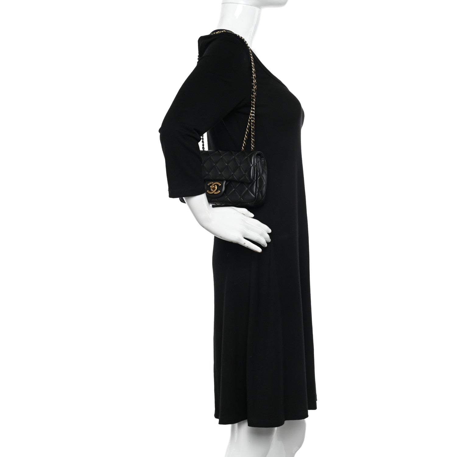 Chanel Lambskin Small Grocery By Chanel Flap Black 3 of 16