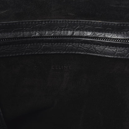 Celine Crocodile Embossed Calfskin Medium Phantom Luggage Black 8 of 9