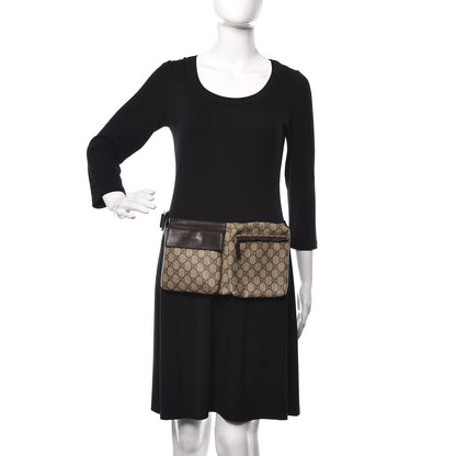 Gucci GG Plus Monogram Double Pocket Belt Bag Dark Brown 2 of 12
