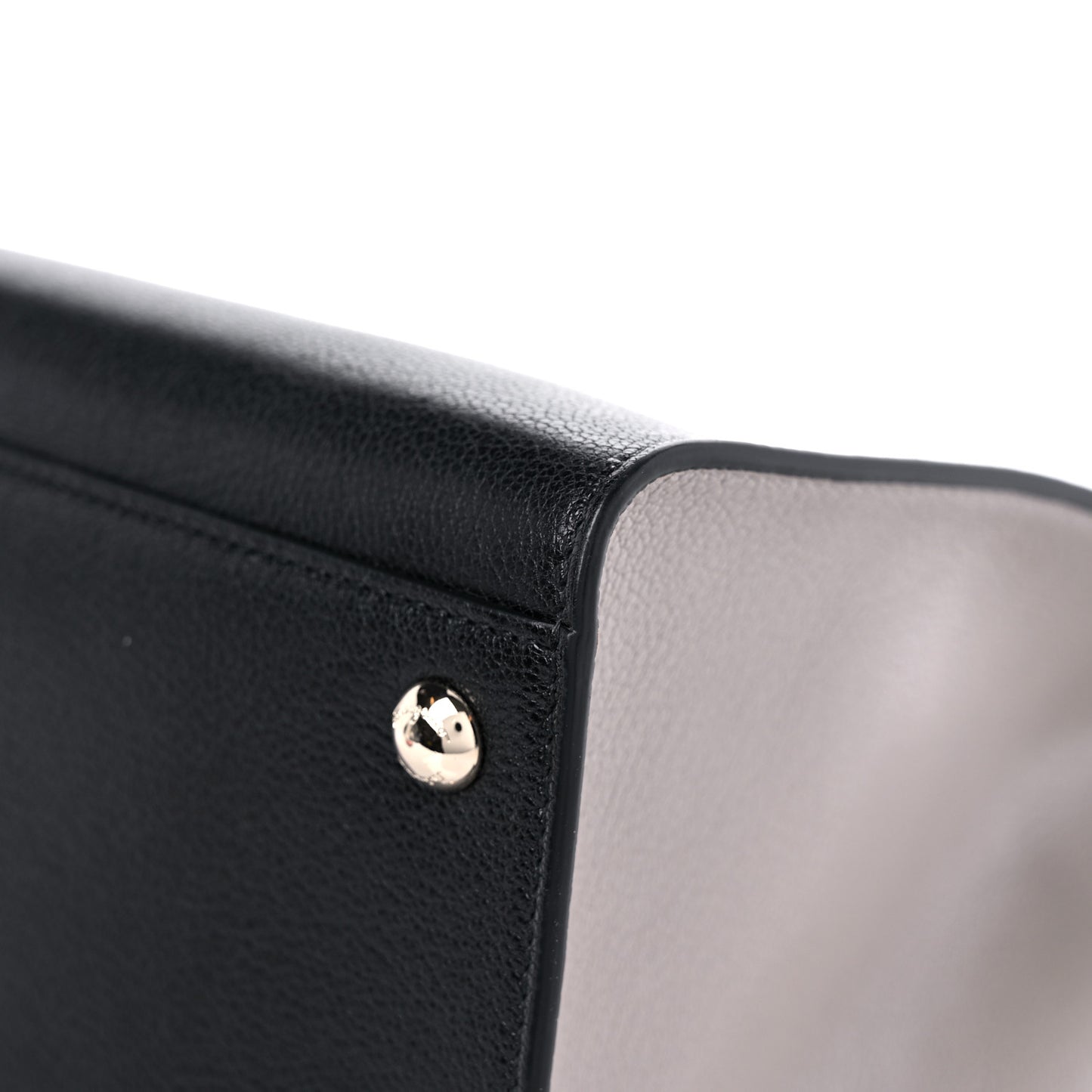 Calfskin Medium Vara Bow Top Handle Tote Black Pink