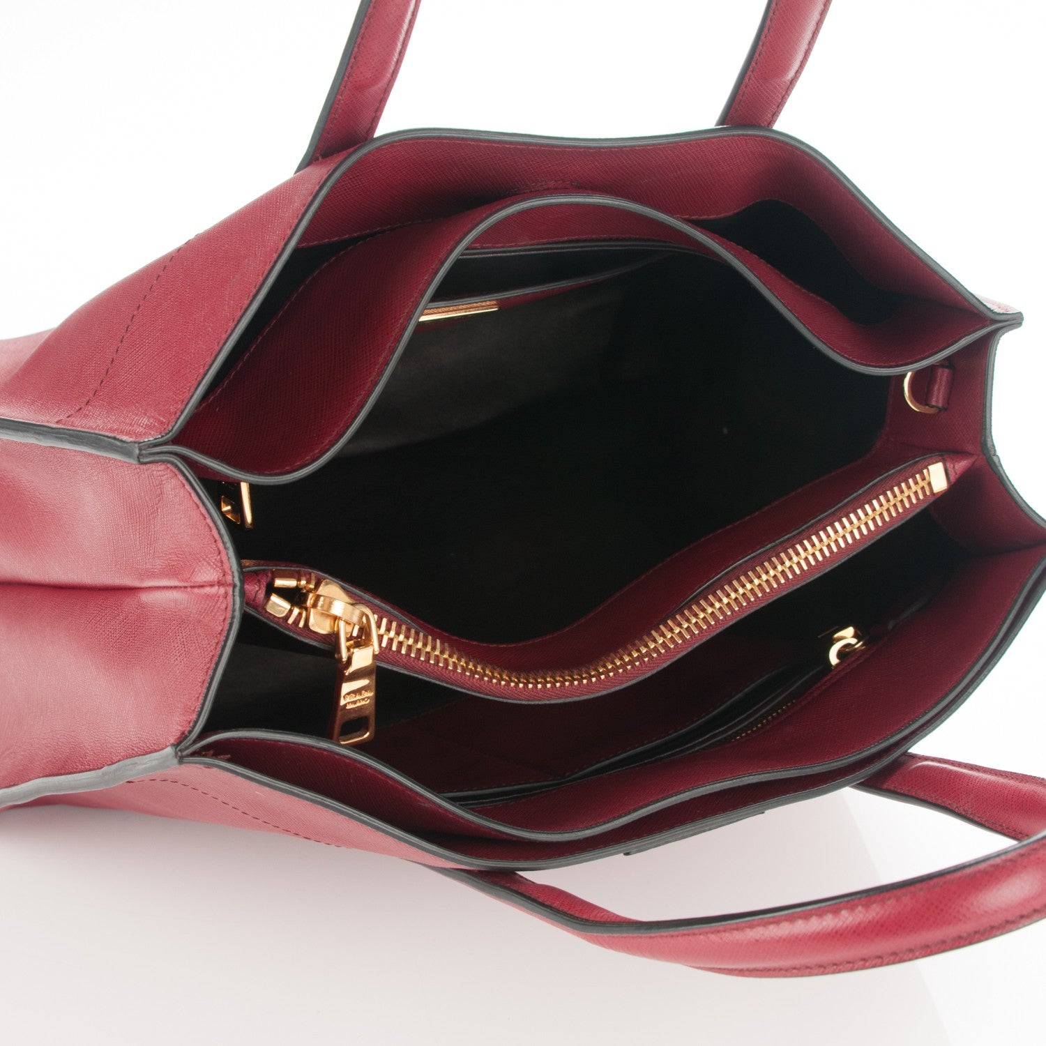 Prada Saffiano Soft Tote Cherry 5 of 7