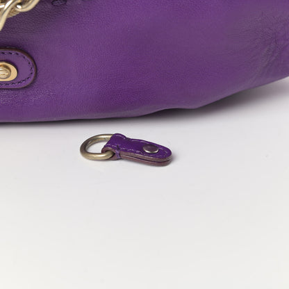 Versace Calfskin Coated Canvas Printed Tote Purple 10 of 11