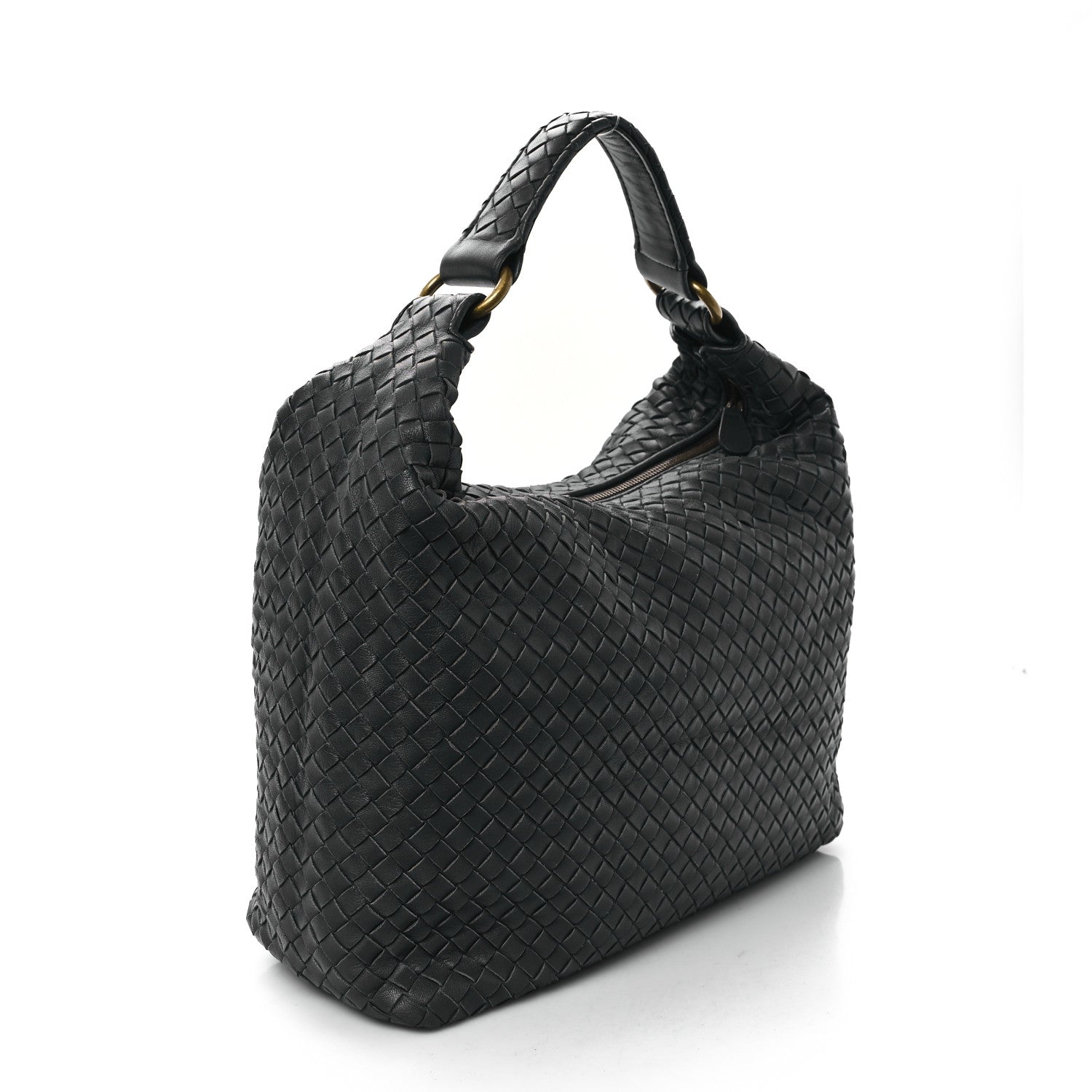 Bottega Veneta Nappa Intrecciato Pyramid Hobo Ferro Gray 2 of 12