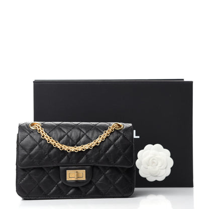 Chanel Aged Calfskin Quilted 2.55 Reissue Mini Flap Black 12 of 12