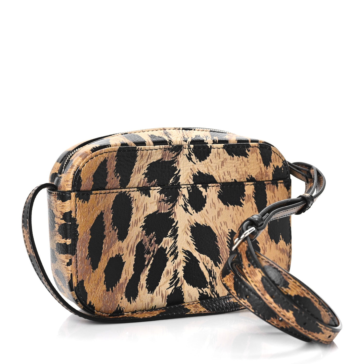 Balenciaga Calfskin Printed Leopard XS Everyday Camera Bag Beige White 3 of 8