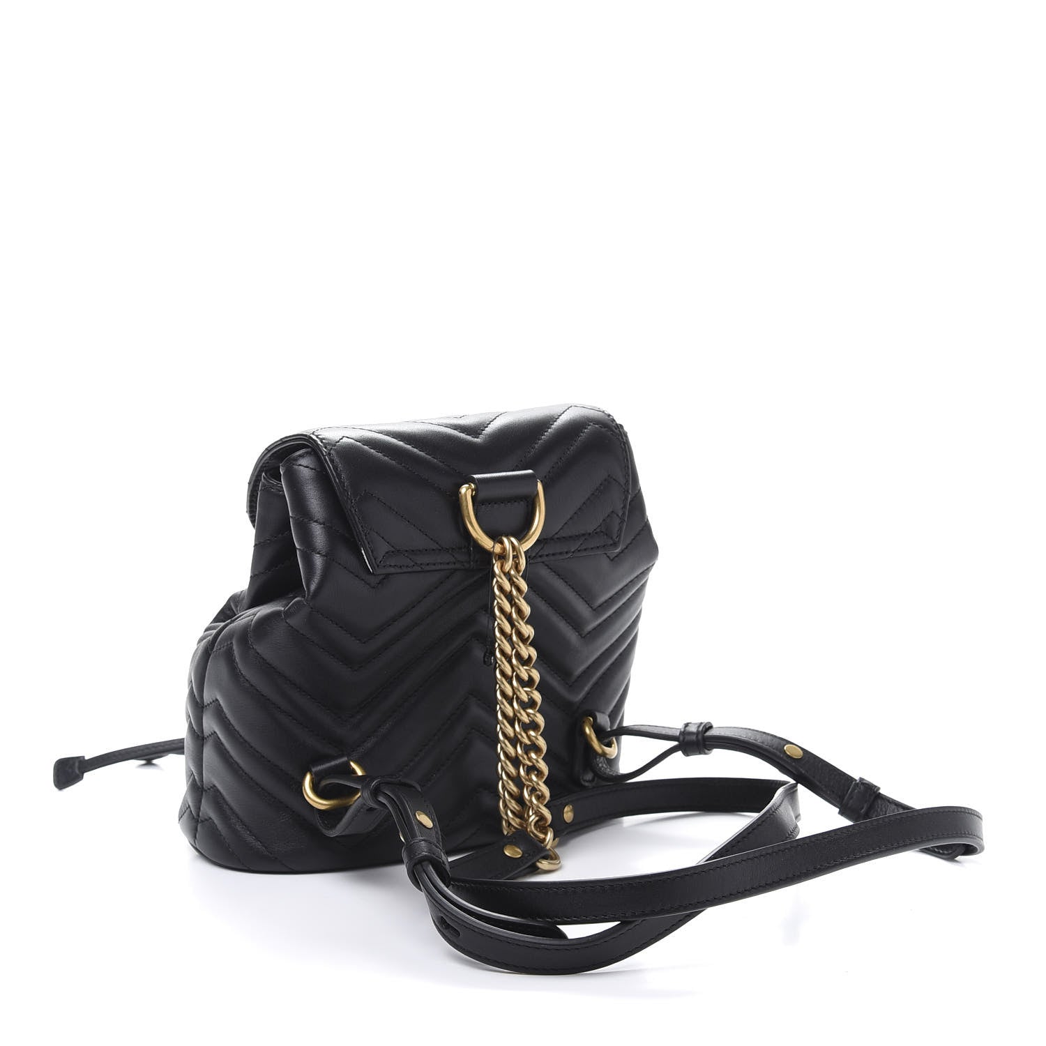 Gucci Calfskin Matelasse GG Marmont Flap Backpack Black 2 of 10