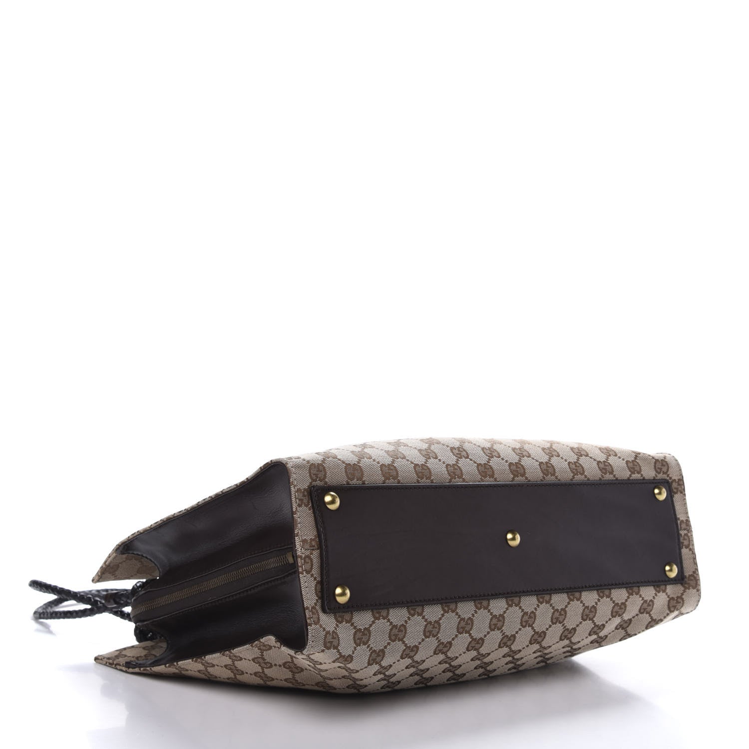 Gucci Monogram Woven Shoulder Bag Brown 4 of 12