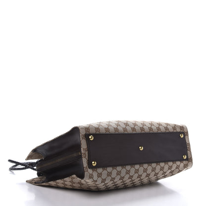 Gucci Monogram Woven Shoulder Bag Brown 4 of 12
