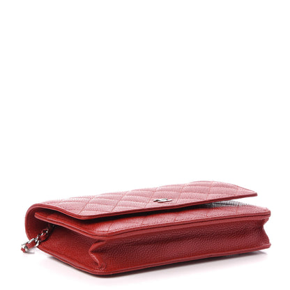 Chanel Caviar Quilted Wallet on Chain WOC Red 4 of 12