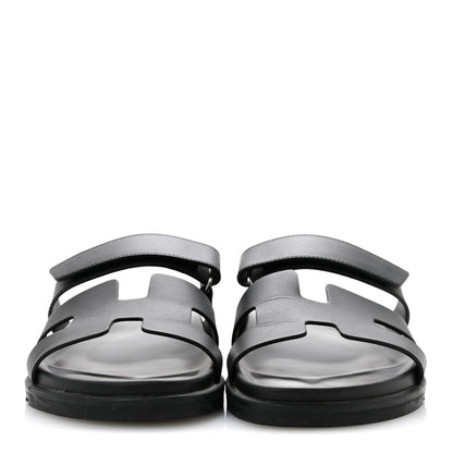 Hermes Calfskin Womens Chypre Sandals 41 Black 3 of 9