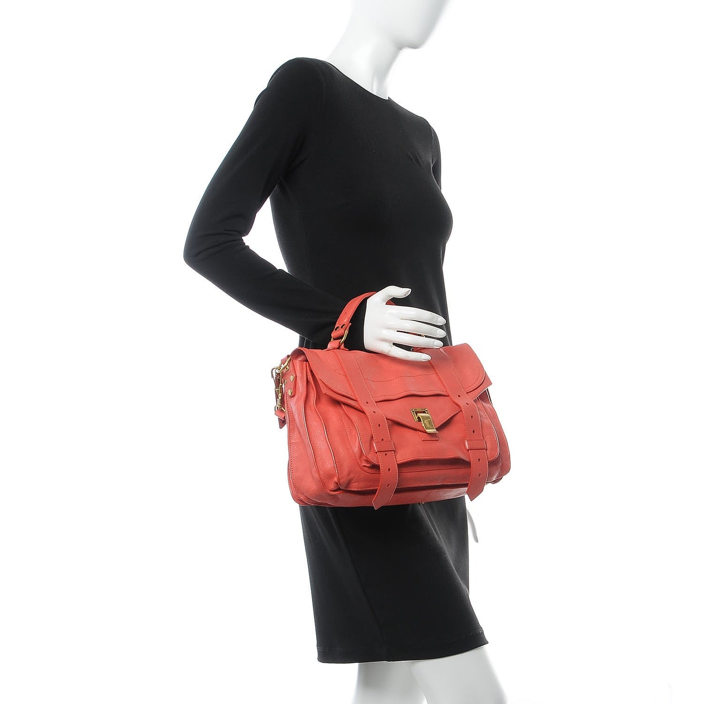 Lambskin Medium PS1 Satchel Deep Coral