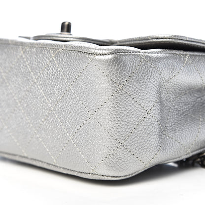 Chanel Metallic Caviar Quilted Mini Square Flap Silver 9 of 11