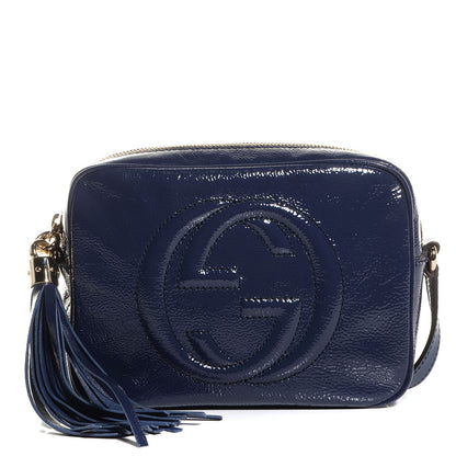 Gucci Vernice Naplack Small Soho Disco Bag Uniform Blue 1 of 9