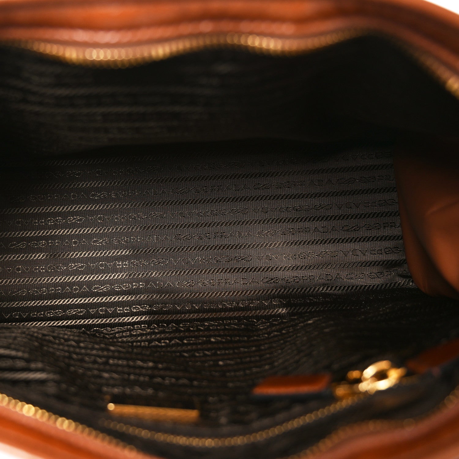 Prada Glossy Calfskin Triangle Large Bonnie Shoulder Bag Palissandro 5 of 9
