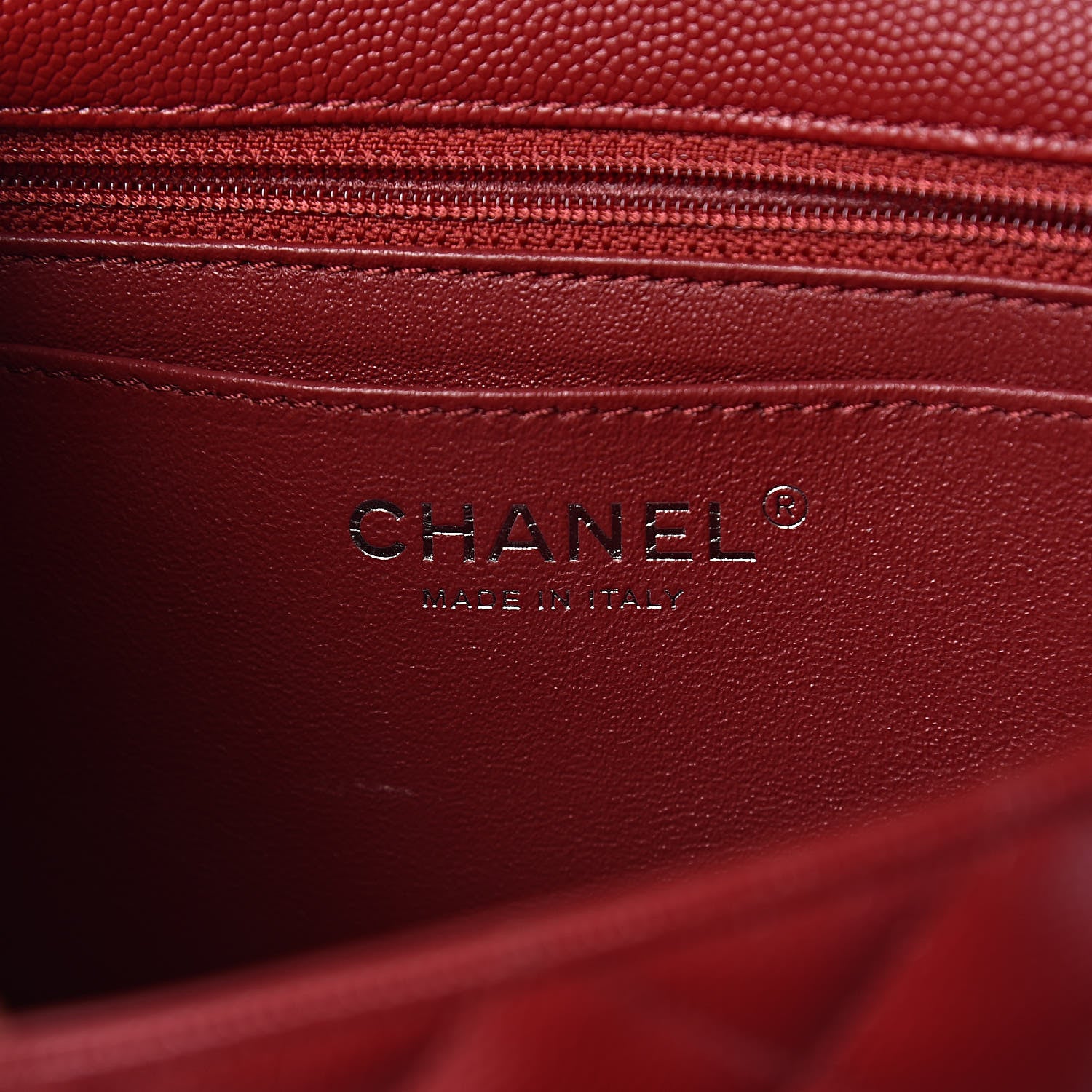 Chanel Caviar Quilted Mini Rectangular Flap Dark Red 6 of 12