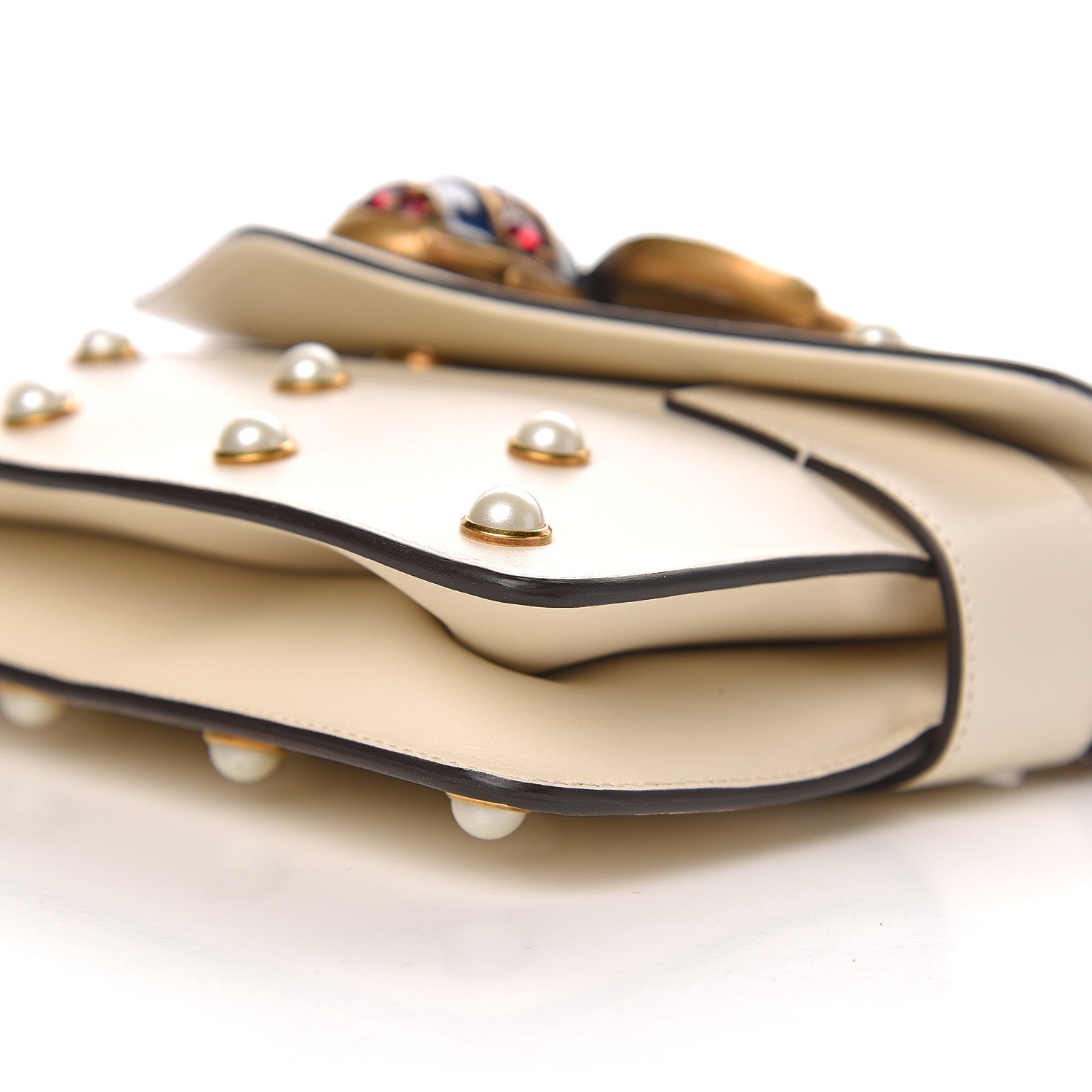 Gucci Nappa Pearl Studded Mini Queen Margaret Broadway Shoulder Bag Mystic White 8 of 10
