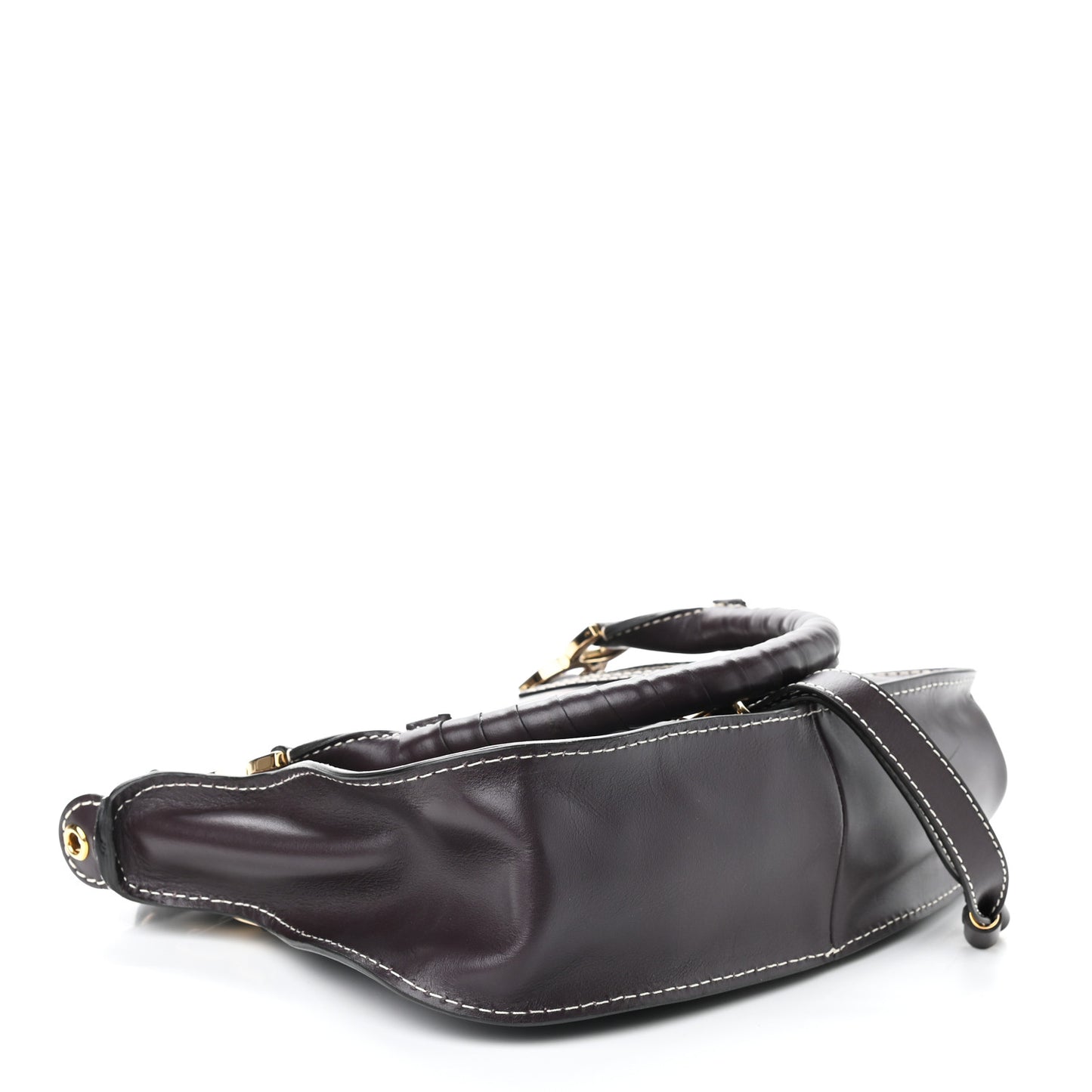 Smooth Calfskin Small Marcie Satchel Black Raisin