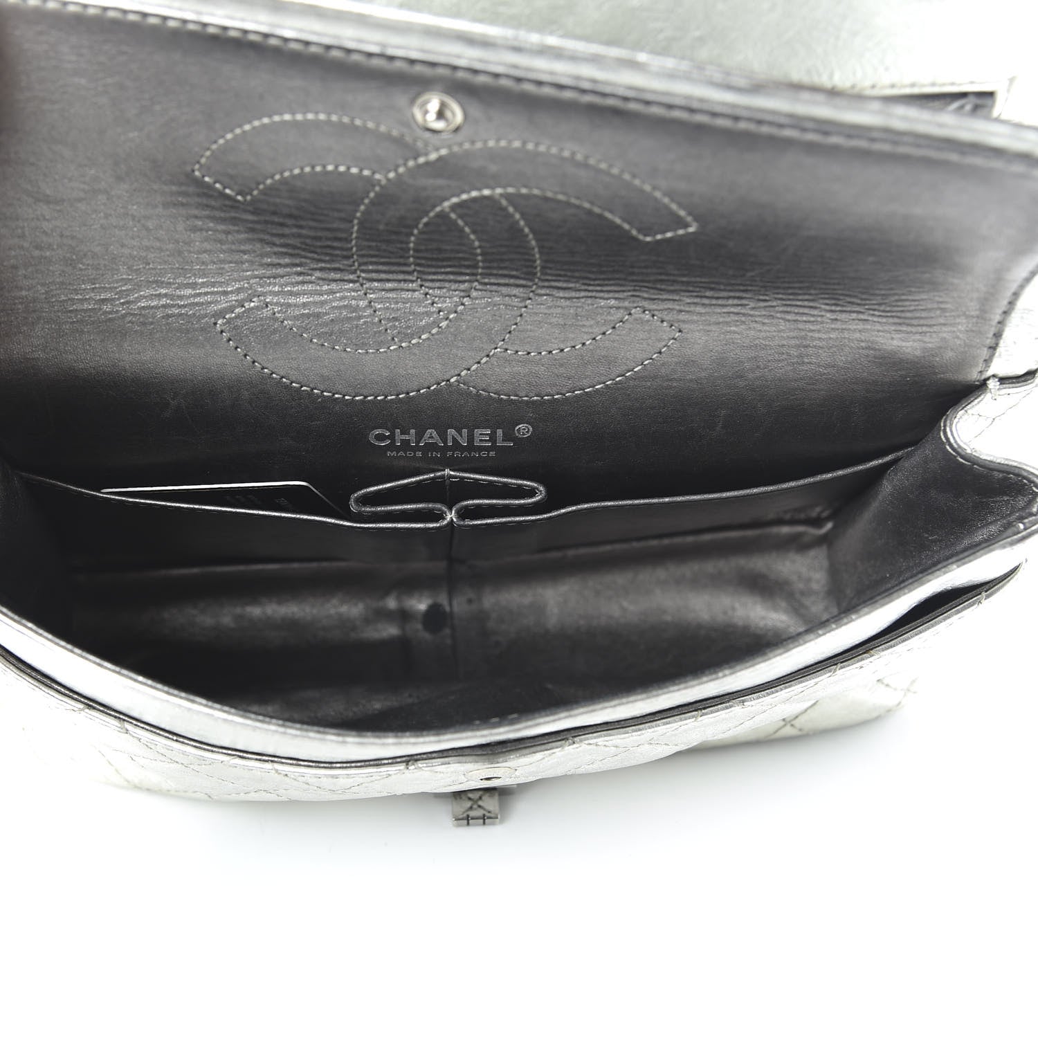 Chanel Metallic Aged Calfskin Quilted 2.55 Reissue 226 Flap Silver 5 of 11