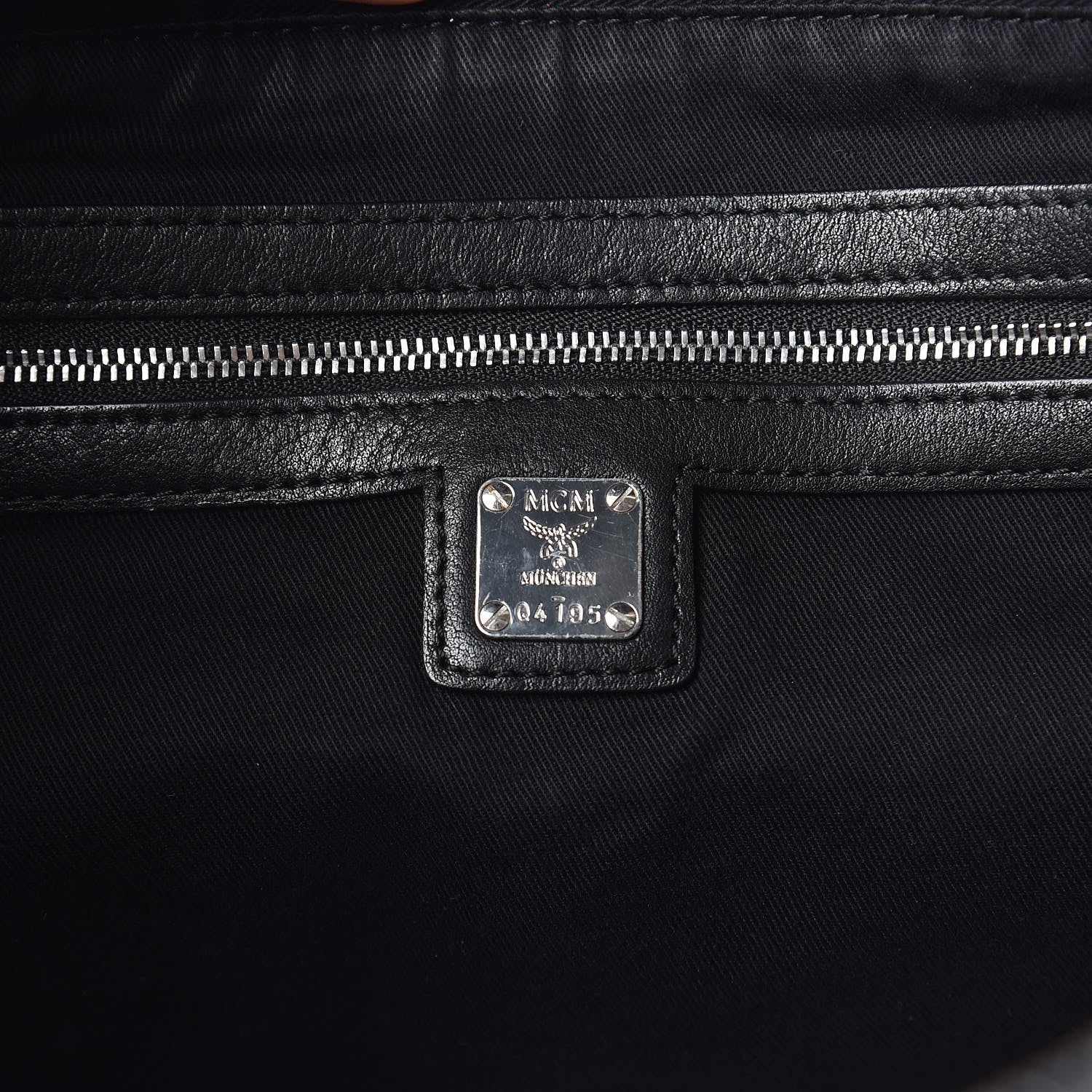 MCM Calfskin Ottomar Monogram Medium Klara Shopper Tote Black 6 of 15