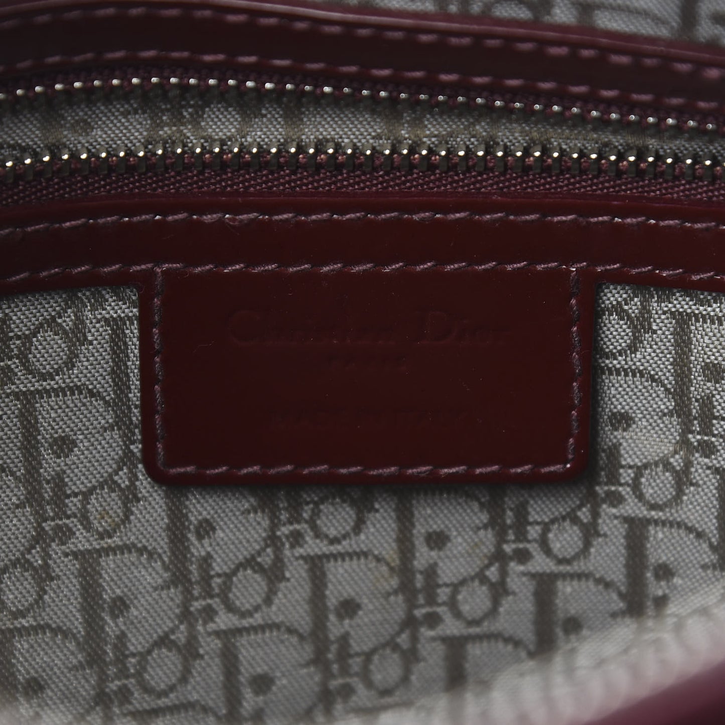 Patent Cannage Large Lady Dior Burgundy