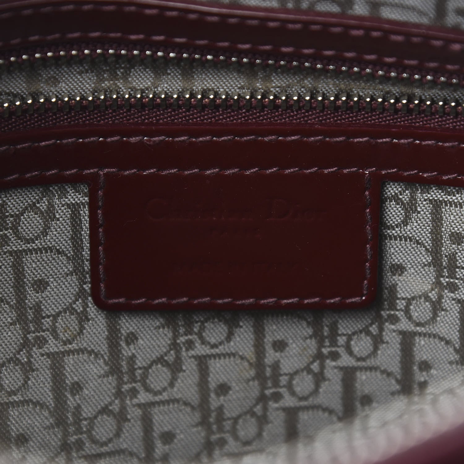 Christian Dior Patent Cannage Large Lady Dior Burgundy 7 of 12