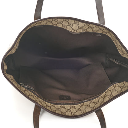 Gucci GG Supreme Monogram Medium Zippered Shopping Tote Dark Brown 5 of 13