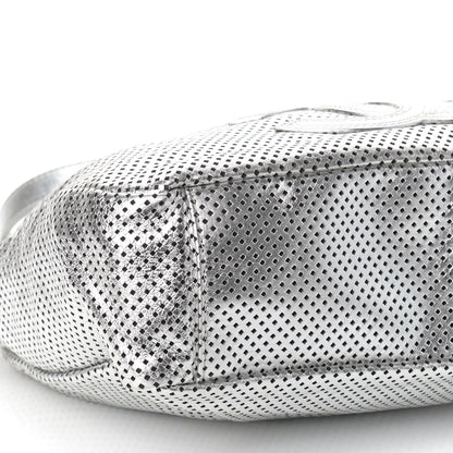 Chanel Metallic Glazed Calfskin Perforated Medium Rodeo Drive Tote Silver 8 of 9