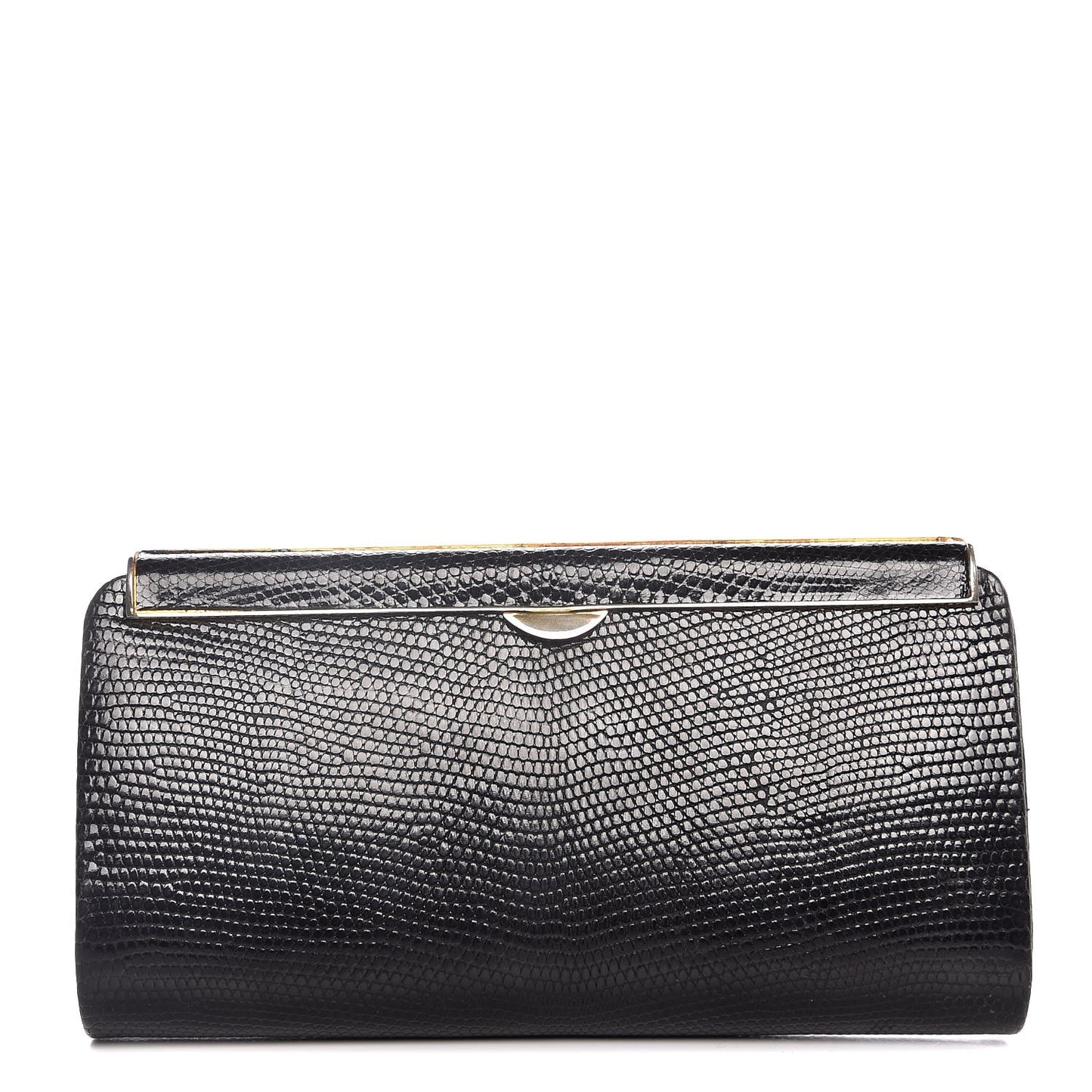 Lizard Box Clutch Black