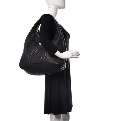 Gucci Pebbled Calfskin Large Soho Hobo Black 2 of 15