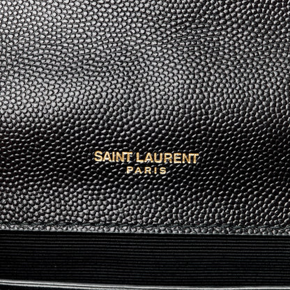 Saint Laurent SAINT LAURENT Grain De Poudre Textured Mixed Matelasse Triquilt Medium Monogram Satchel Black 6 of 13