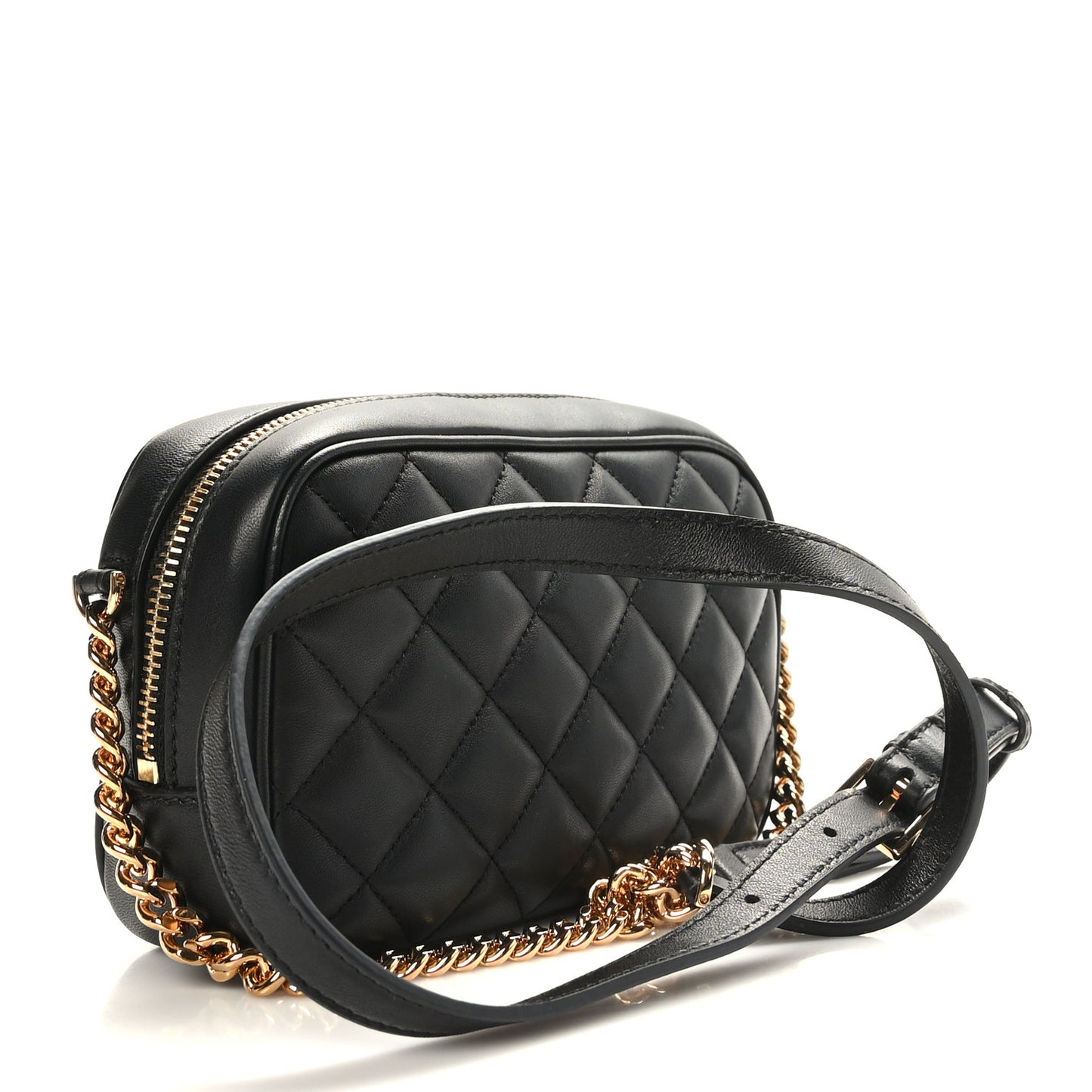 Nappa Quilted La Medusa Camera Bag Black