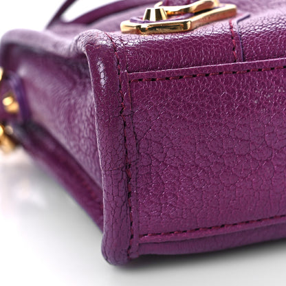 Balenciaga Chevre Gold Metallic Edge Hardware Nano City Violet Prune 7 of 8