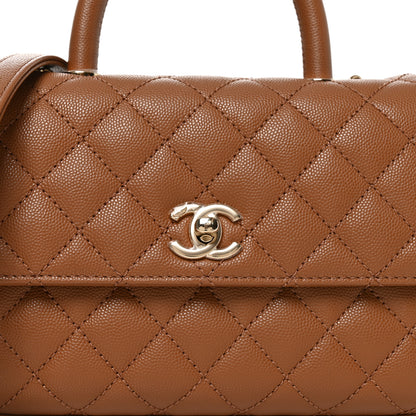 Chanel Caviar Quilted Mini Coco Handle Flap Brown 8 of 11