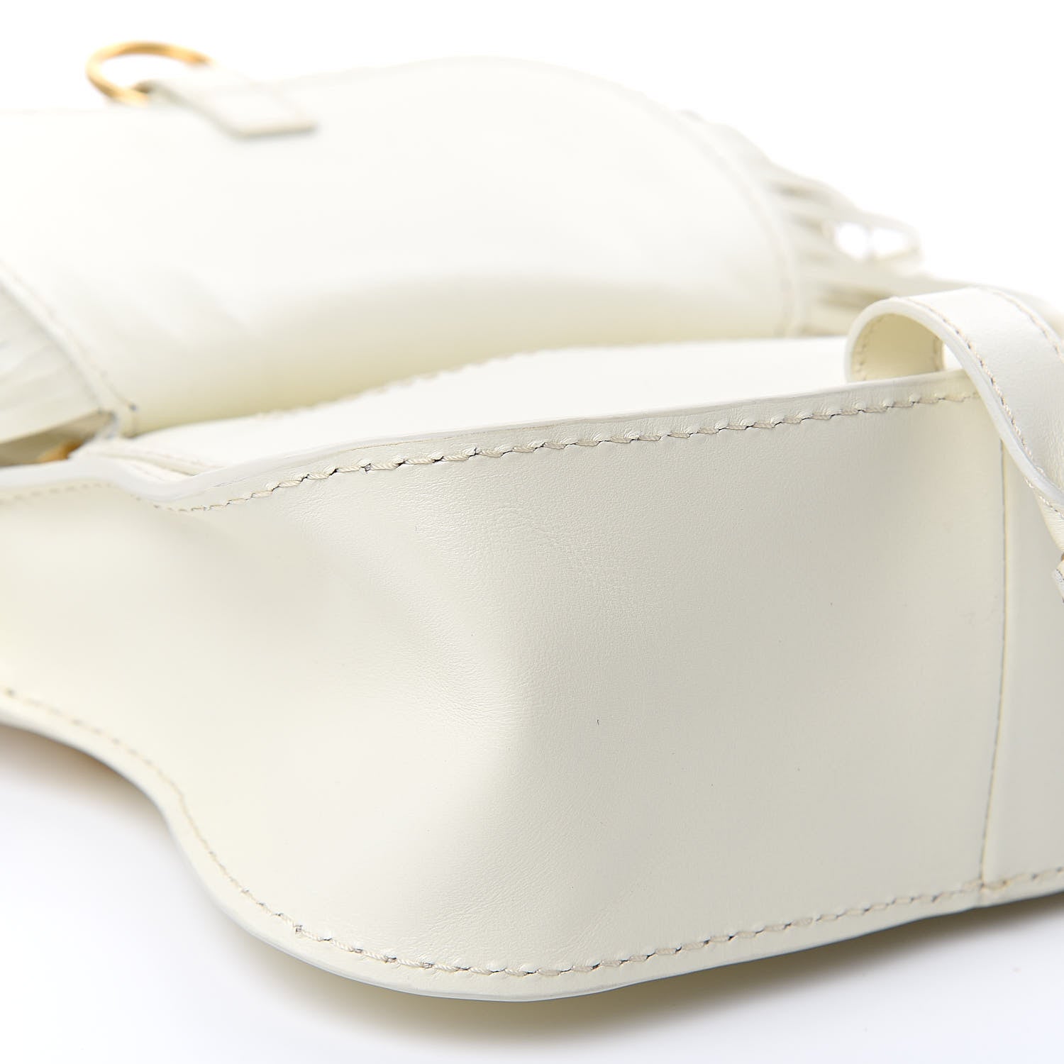 Chloe Shiny Small Grain Calfskin Mini Marcie Multi Fringe Satchel Natural White 12 of 13
