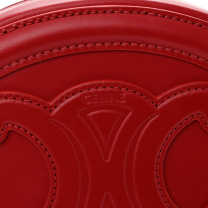 Celine Smooth Calfskin Cuir Triomphe Oval Purse Crossbody Red 6 of 10