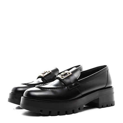 Chanel Calfskin Metal CC Loafers 40 Black 3 of 9