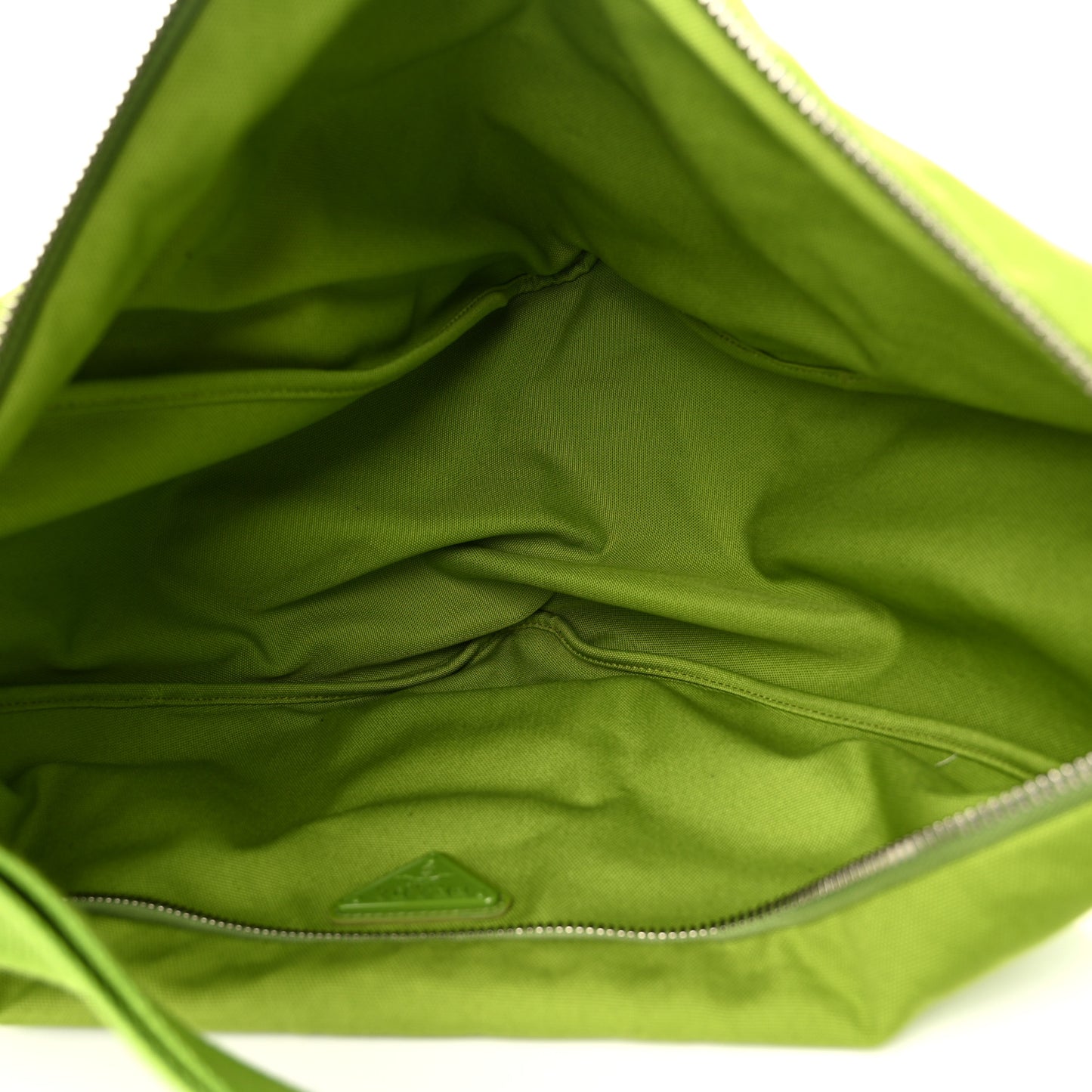 Canapa Logo Embossed Large Triangle Shoulder Bag Felce