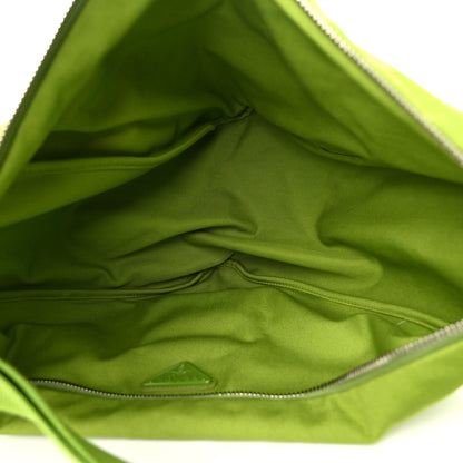 Prada Canapa Logo Embossed Large Triangle Shoulder Bag Felce 5 of 11