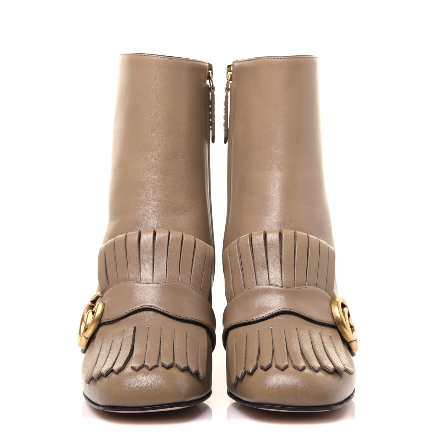 Malaga Kid GG Marmont Fringe 75mm Ankle Boots 38 Mud