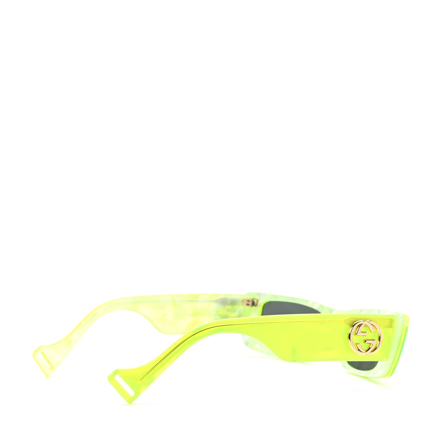Gucci Acetate Rectangular Sunglasses GG0516S Fluorescent Yellow 4 of 6