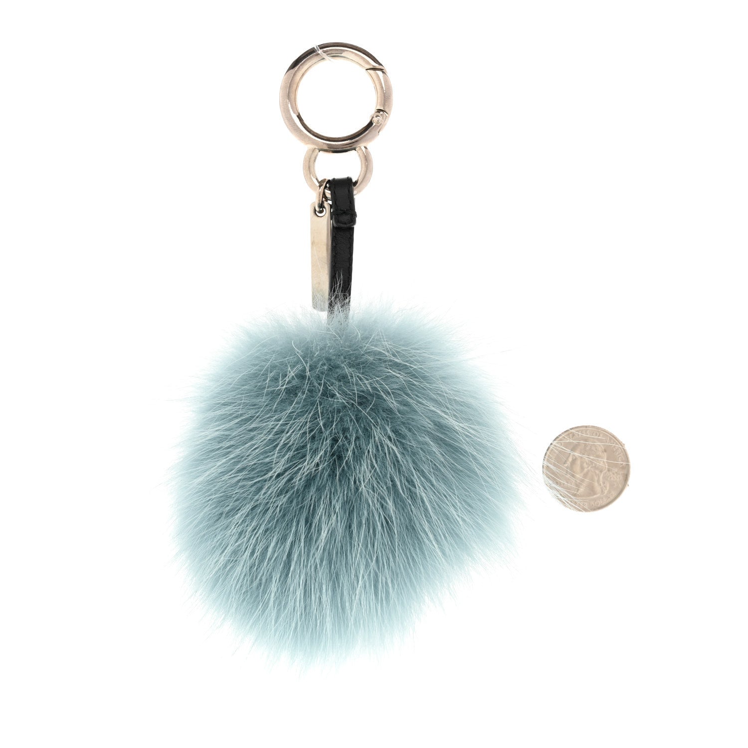 Fendi Fox Mink Rabbit Fur Vitello Flamingo Mini Monster Bag Bug Charm Lagoon Black Multicolor 2 of 4
