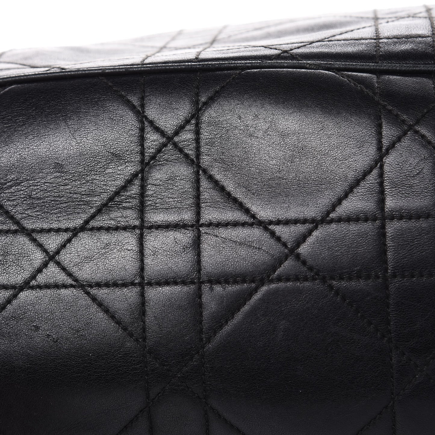 Lambskin Cannage Drawstring Bag Black